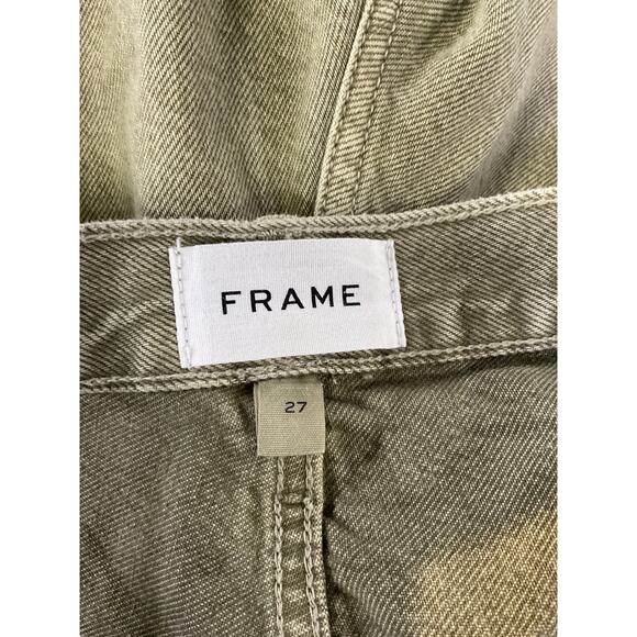 Frame 'Le' Green Super High Waist Denim Shorts Size 27 - Picture 4 of 5